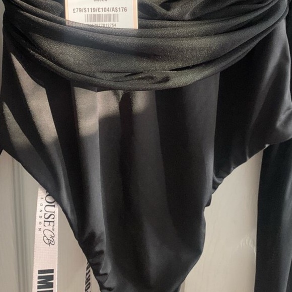 House of CB Black Emme Sheer Organza Tulle Bodysuit NWT - Picture 12 of 13